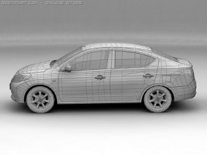 2012 nissan sunny Modelo 3D
