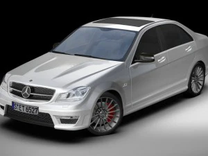 Мерседес Бенц С63 АМГ 2012 года выпуска. 3D Модель