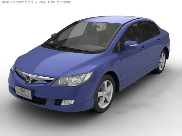 2006 honda civic 3D Model .c4d .max .obj .3ds .fbx .stl .blend 