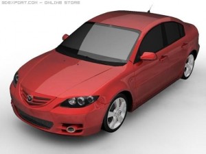 2005 mazda 3 axela sedan 3D 模型