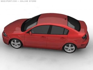 2005 mazda 3 axela sedan 3D 模型