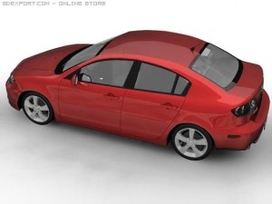 2005 mazda 3 axela sedan 3D 模型