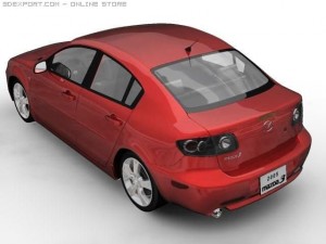 2005 mazda 3 axela sedan 3D 模型