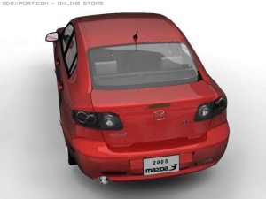 2005 mazda 3 axela sedan 3D 模型