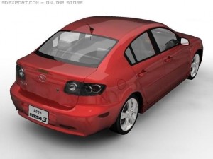 2005 mazda 3 axela sedan 3D 模型