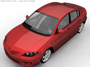 2005 mazda 3 axela sedan 3D 模型
