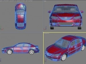 2005 mazda 3 axela sedan 3D 模型