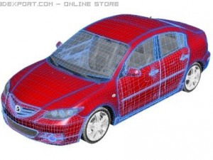 2005 mazda 3 axela sedan 3D 模型