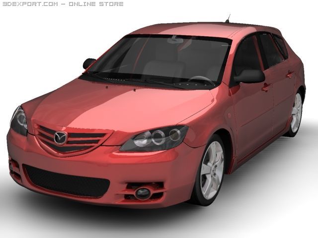 2005 mazda 3 axela hatch 3D Model .c4d .max .obj .3ds .fbx .stl .blend 