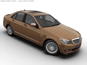2007 mb c class elegance 3Dモデル