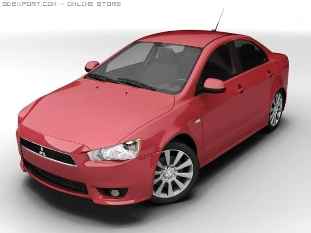 2008 mitsubishi lancer 3D Model .c4d .max .obj .3ds .fbx .stl .blend 