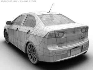 2008 mitsubishi lancer 3D Model