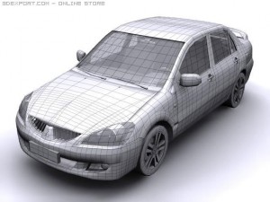 2004 mitsubishi lancer 3D Модель