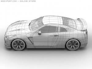 2008 nissan gt r 3D Model