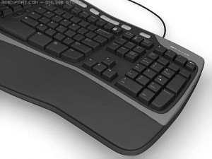 microsoft ergonomic keyboard Modelo 3D