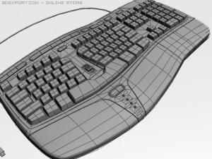 microsoft ergonomic keyboard Modelo 3D