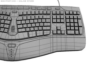 microsoft ergonomic keyboard 3D Model