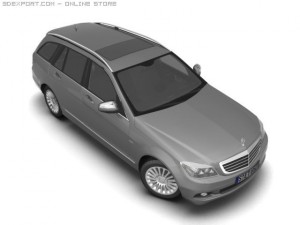2008 merc benz c class estate Modèle 3D