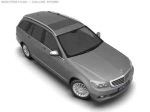 2008 merc benz c class estate 3D Model