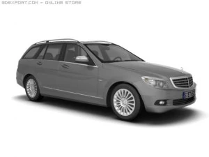 2008 merc benz c class estate 3D Model