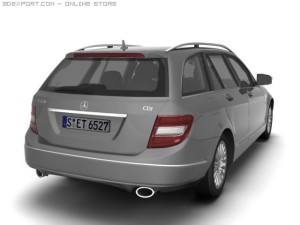2008 merc benz c class estate Modèle 3D