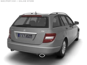 2008 merc benz c class estate 3D Model
