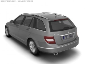2008 merc benz c class estate Modèle 3D