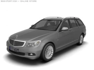 2008 merc benz c class estate 3D Model