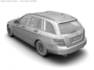 2008 merc benz c class estate Modèle 3D