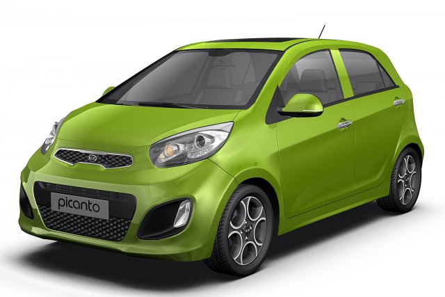 kia picanto 2012 3D Model .c4d .max .obj .3ds .fbx .stl .blend 