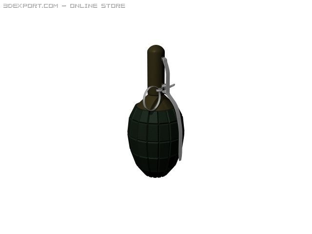 grenade 3D Model .c4d .max .obj .3ds .fbx .stl .blend