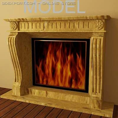 fireplace 3D Model .c4d .max .obj .3ds .fbx .stl .blend