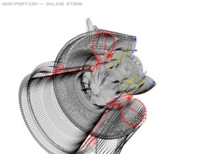 turbo-charger: cutaway 3D 모델