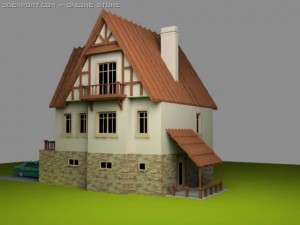 two-storeyed house Model 3D