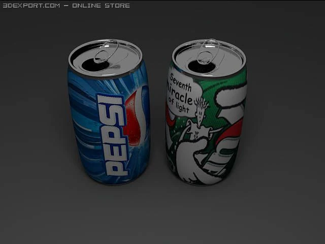 pepsi and 7up 3D Model .c4d .max .obj .3ds .fbx .stl .blend 