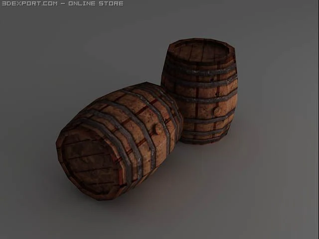 woodbarrel 3D Model .c4d .max .obj .3ds .fbx .stl .blend 