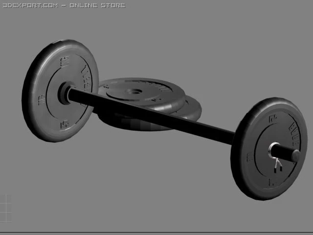 barbell 3D Model .c4d .max .obj .3ds .fbx .stl .blend 