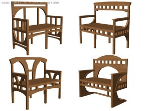 wood sofa 3D Model