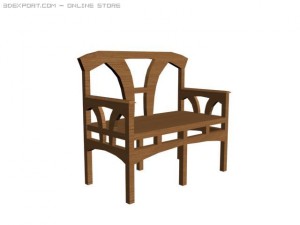 wood sofa Model 3D