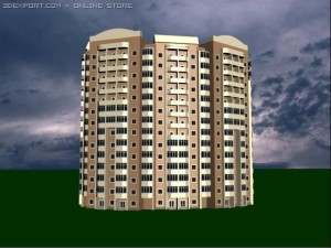 14 floors building 3D Model