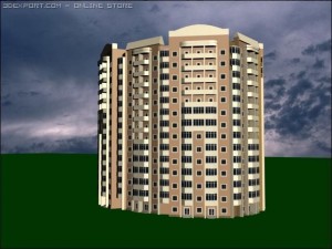 14 floors building 3D Model