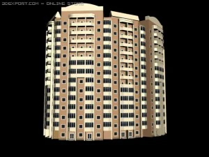 14 floors building 3D Model
