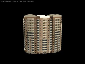 14 floors building 3D Model