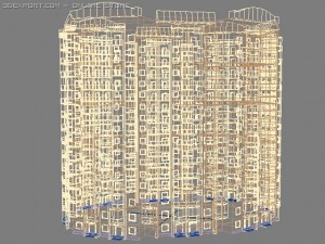 14 floors building 3D Model