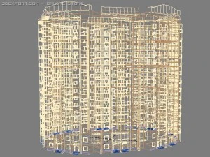 14 floors building 3D Model