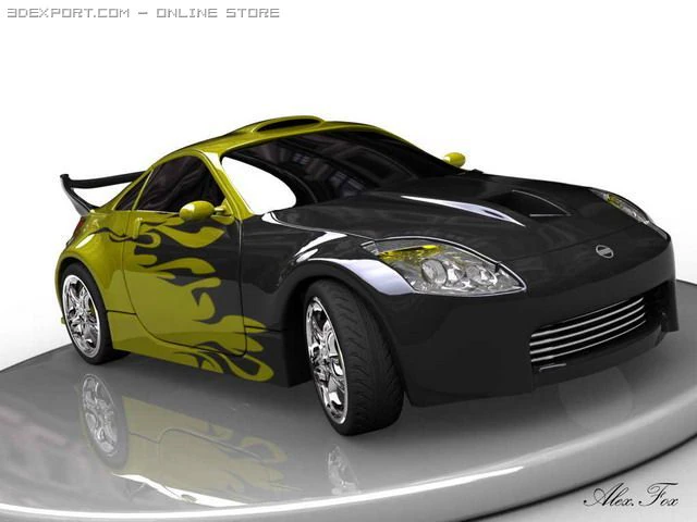 nissan350ztuning 3D Model .c4d .max .obj .3ds .fbx .stl .blend 