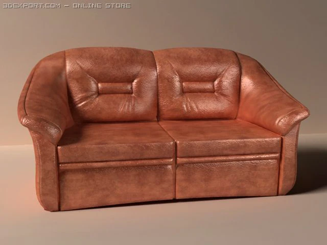 leather sofa 3D Model .c4d .max .obj .3ds .fbx .stl .blend