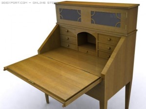 antique desk 3D 模型