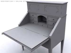 antique desk 3D 模型