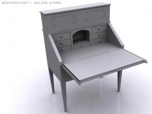 antique desk 3D 模型